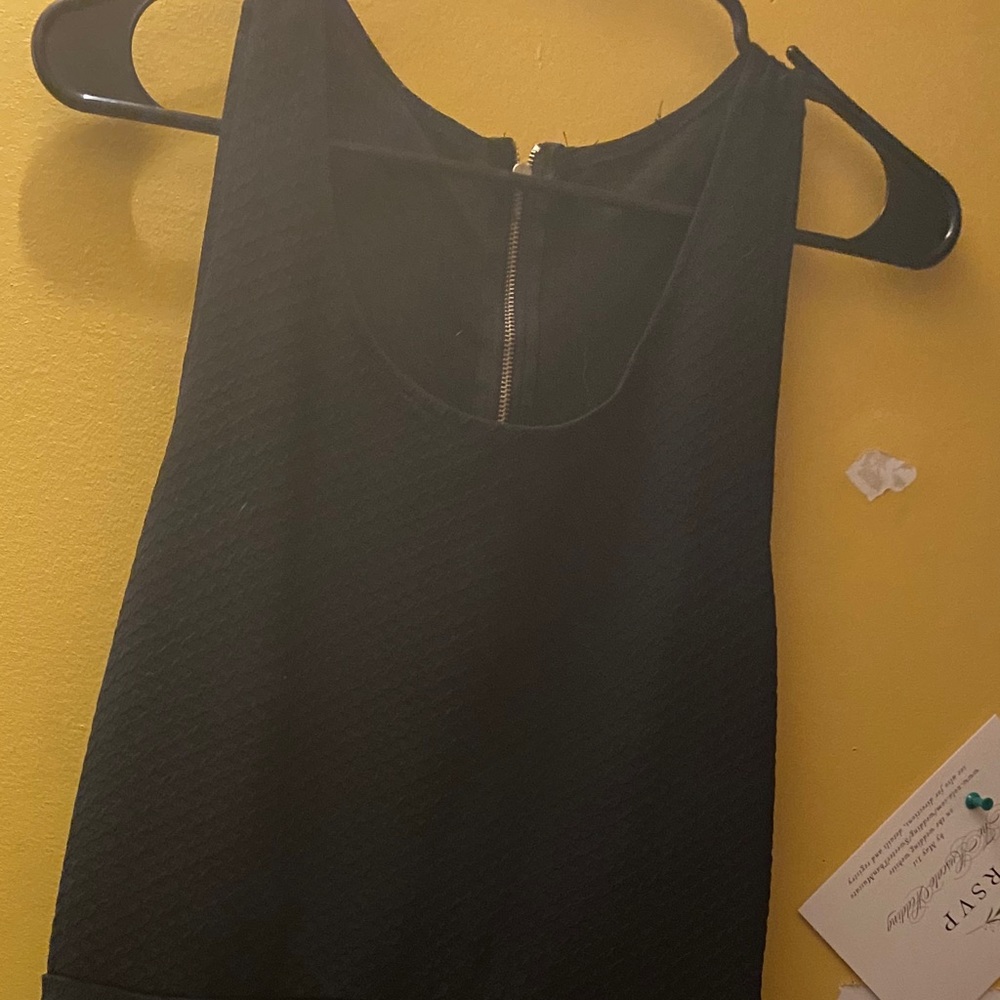 Black peplum skater dress